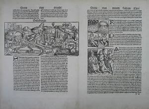 Salzburg. Saltzburga. Holzschnitt v. Schönsperger, Augsburg 1496, 9 x 20 cm