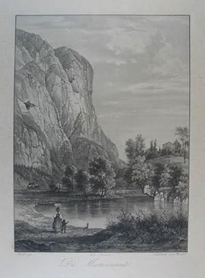 Seller image for Die Martinswand. Aquatinta v. Martens n. Mader aus F. Unterberger "Ansichten von Tirol" Innsbruck um 1840, 20,5 x 15 cm for sale by Antiquariat Johannes Mller