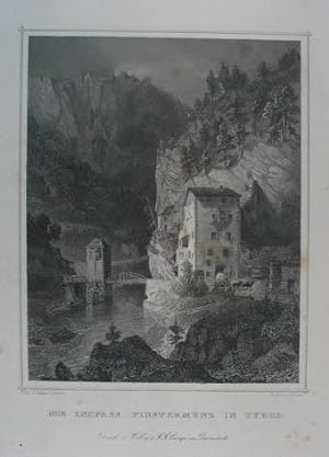 Seller image for Der Engpass Finstermnz in Tyrol. Stahlstich v. Riegel n. Lange aus Schimmer "Das Kaiserthum Oesterreich" Darmstadt 1842, 13,5 x 10,5 cm for sale by Antiquariat Johannes Mller