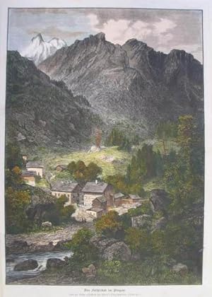 Bild des Verkufers fr Das Fuscherbad im Pinzgau. Kolorierter Holzstich nach Adolf Obermller, 1864, 28,5 x 20 cm zum Verkauf von Antiquariat Johannes Mller