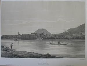 Haimburg. Tonlithographie v. Sandmann nach Jakob Alt aus "Malerische Donaureise von Wien bis Ofen...