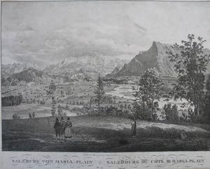 Salzburg von Maria-Plain. Lithographie v. Jakob Alt aus "Bilder aus den Alpen der Österreichische...