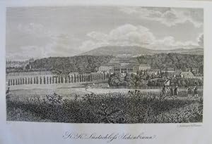 Bild des Verkufers fr K.K. Lustschloss Schnbrunn. Kupferstich v. L. Zechmayer aus Schweickhardt v. Sickingen "Darstellung des Erzherzogthums Oesterreich unter der Ens" Wien 1831-33, 9,5 x 16,5 cm zum Verkauf von Antiquariat Johannes Mller