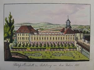 Schloss Mirabell in Salzburg vor dem Jahre 1818. Altkolorierte Lithographie aus Darnaut "Kirchlic...