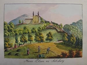 Maria Plain in Salzburg. Altkolorierte Lithographie aus Darnaut "Kirchliche Topographie von Öster...