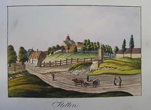 Stetten. Altkolorierte Lithographie aus Darnaut "Kirchliche Topographie von Österreich" Wien 1829...