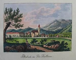 Bild des Verkufers fr Pettenbach im Dec: Thallham. Altkolorierte Lithographie aus Darnaut "Kirchliche Topographie von sterreich" Wien 1835, 10 x 14,5 cm zum Verkauf von Antiquariat Johannes Mller