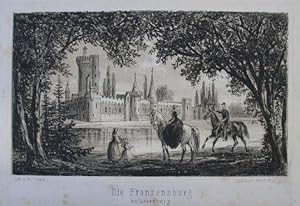 Bild des Verkufers fr Die Franzensburg zu Laxenburg. Tonlithographie v. A. Kaiser. Wien, lith. Anstalt um 1850, 8 x 13,5 cm zum Verkauf von Antiquariat Johannes Mller