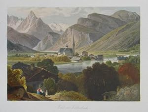 Seller image for Zell im Zillerthale. Kolorierter Stahlstich aus J. F. Lentner "Album von Sd- und Nord-Tirol" Salzburg Baldi 1853, 11 x 16 cm for sale by Antiquariat Johannes Mller