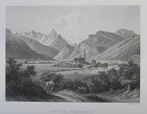 Seller image for Zell im Zillerthale. Stahlstich v. P. Ahrens aus "Meyer`s Universum" Hildburghausen 1864, 11,5 x 16,5 cm for sale by Antiquariat Johannes Mller