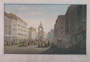 Bild des Verkufers fr The Hohe Market, Vienna. Kolorierter Stahlstich v. Th. Owen aus Batty "German Scenery from drawings made in 1820" London 1823, 12,5 x 21 cm zum Verkauf von Antiquariat Johannes Mller