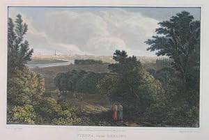 Vienna from Dobling. Kolorierter Stahlstich v. R. Wallis aus Batty "German Scenery" London 1823, ...