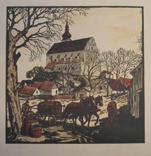 Farblithographie v. Emil Bröckl (1906- ?) aus "Kunst der Gegenwart", links unten eigenh. bez., re...