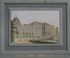 Das Belvedere - Le Belvedere. Altkolorierter Kupferstich aus Tranquillo Mollo "Wiens vorzüglichst...