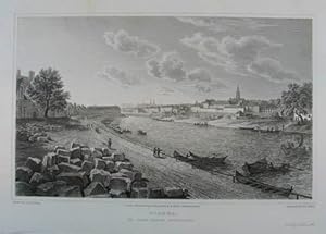 Vienna. The Donau-Strasse Leopoldstadt. Stahlstich v. W. R. Smith aus Batty "German Scenery from ...