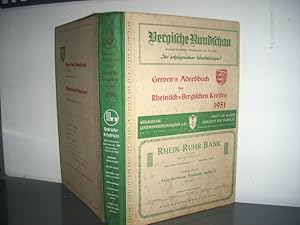 Rheinisch-Bergischer Kreis, Greven`s Adressbuch des Rheinisch-Bergischen Kreises 1951 mit den Stä...