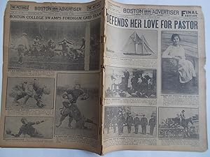 Seller image for Boston Daily Advertiser - Boston Record (Friday, October 13, 1922) Newspaper (Cover Headline: DEFENDS HER LOVE FOR PASTOR) for sale by Bloomsbury Books