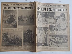 Seller image for Boston Daily Advertiser - Boston Record (Friday, November 28, 1924) Newspaper (Cover Headline: HIS LIFE FOR HER SAFETY) for sale by Bloomsbury Books