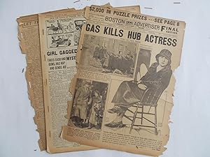 Seller image for Boston Daily Advertiser - Boston Record (Tuesday, January 6, 1925) Newspaper (Cover Headline: GAS KILLS HUB ACTRESS [Mary Feeney]) for sale by Bloomsbury Books