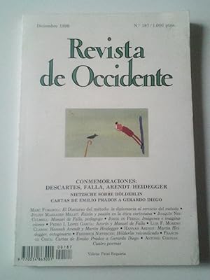 Imagen del vendedor de Conmemoraciones: Descartes, Falla, Arendt/Heidegger. Nietzsche sobre Hlderlin. Cartas de Emilio Prados a Gerardo Diego (Revista de Occidente n. 187, Diciembre, 1996) a la venta por MAUTALOS LIBRERA