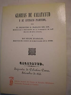 Bild des Verkufers fr Glorias de Calatayud y su antiguo partido zum Verkauf von Librera Antonio Azorn