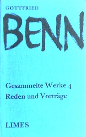 Seller image for Gesammelte Werke in acht Bnden. Herausgegeben von Dieter Wellershoff. Band 4: Reden und Vortrge. for sale by Versandantiquariat Ruland & Raetzer