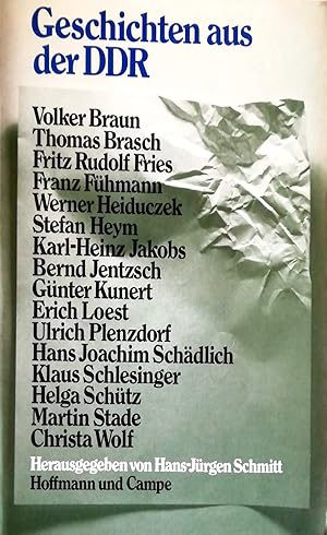 Bild des Verkufers fr Geschichten aus der DDR. Herausgegeben von Hans-Jrgen Schmitt. zum Verkauf von Versandantiquariat Ruland & Raetzer