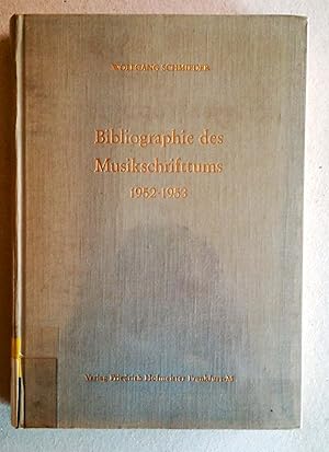 Image du vendeur pour Bibliographie des Musikschrifttums 1952-1953. Herausgegeben im Auftrage des Instituts fr Musikforschung Berlin von Wolfgang Schmieder. mis en vente par Versandantiquariat Ruland & Raetzer