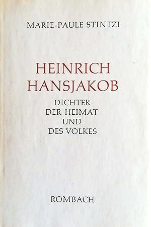 Bild des Verkufers fr Heinrich Hansjakob. Dichter der Heimat und des Volkes. zum Verkauf von Versandantiquariat Ruland & Raetzer