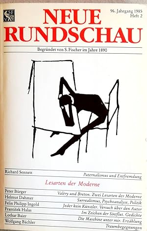 Imagen del vendedor de Neue Rundschau. Begrndet von S. FIscher im Jahre 1890. 96. Jahrgang 1985, Heft 2. a la venta por Versandantiquariat Ruland & Raetzer