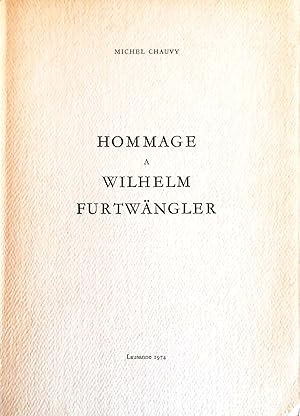 Imagen del vendedor de Hommage a Wilhelm Furtwngler. a la venta por Versandantiquariat Ruland & Raetzer