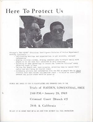 Seller image for Tom Hayden Handbill / Chicago Red Squad for sale by The Ridge Books