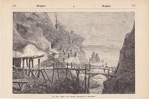 Bergbau, Kupfer- und Zinkmine "Providence" in Cornwallis, Holzstich um 1880 mit Blick auf Minenzu...