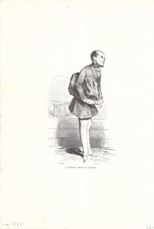 Der Schneider, Le Tailleur. Dessin de Pauquet, Druckgraphik um 1850, Blattgröße: 27,5 x 18,5 cm, ...