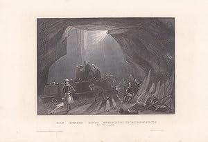 Das Innere eines Steinkohlebergwerks bei Newcastle, Stahlstich um 1850 aus dem Bibliographischen ...