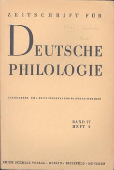 Immagine del venditore per Zeitschrift fr Deutsche Philologie. Band 77, Heft 2. venduto da Occulte Buchhandlung "Inveha"