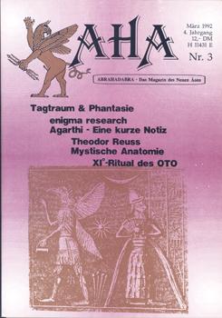 Seller image for AHA. Abrahadabra - Das Magazin des Neuen ons. (Mrz 1992. 4. Jahrgang, Nr. 3). for sale by Occulte Buchhandlung "Inveha"