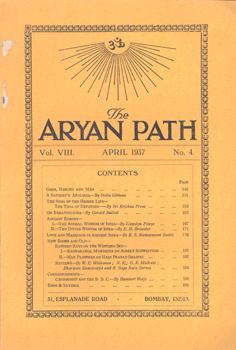 Immagine del venditore per The Aryan Path. Vol. VIII. April 1937, No. 4. venduto da Occulte Buchhandlung "Inveha"