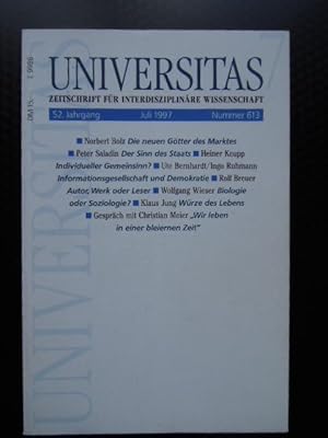 Universitas. Zeitschrift für interdisziplinäre Wissenschaft. 52. Jahrgang. Juli 1997.