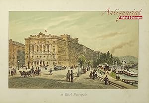 Immagine del venditore per Hotel Metropole". Aus J. Varrone u. L. Petrovits: Ansichten von Wien und Umgebung. venduto da Antiquariat MEINDL & SULZMANN OG