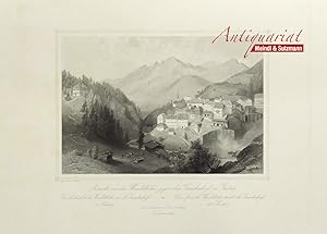 "Bad Gastein - Aussicht von der Wandelbahn gegen den Gamskarkogl".- Aus: J. Fischbach, Malerische...