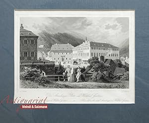 "Bad Gastein - Der Straubinger Platz". Aus: Malerische Ansichten von Salzburg und Ober-Oesterreich.