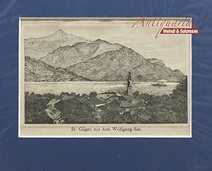 "St. Gilgen mit dem Wolfgang-See". Aus A. E. Seibert: Wegweiser an den Seen des Salzkammergutes.