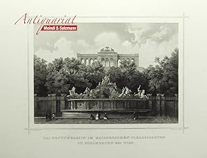 Seller image for Das Neptunbassin im Kaiserlichen Schlossgarten zu Schnbrunn bei Wien". Aus A. Ruthner: Das Kaiserthum Oesterreich. for sale by Antiquariat MEINDL & SULZMANN OG