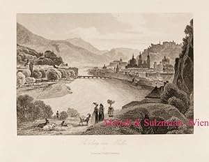 "Salzburg von Mülln".- Aus Gregor Baldi: Album von Oberösterreich und Salzburg.