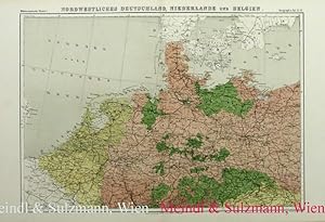 Bild des Verkufers fr Nordwestliches Deutschland, Niederlande und Belgien. Aus "Bilder-Atlas . Geographie". zum Verkauf von Antiquariat MEINDL & SULZMANN OG