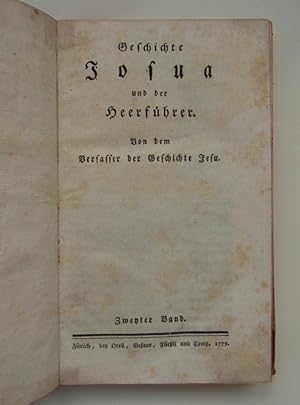 Image du vendeur pour Geschichte Josua und der Heerfhrer. Von dem Verfasser der Geschichte Jesu. 2. Band mis en vente par Antiquariat-Sandbuckel