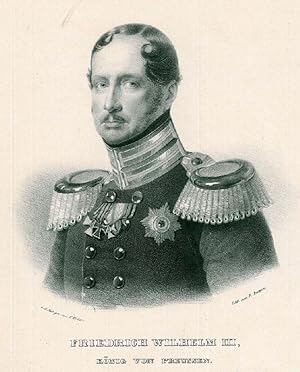 FRIEDRICH WILHELM III., König von Preußen (1770 - 1840). Brustbild nach halblinks, in Uniform mit...