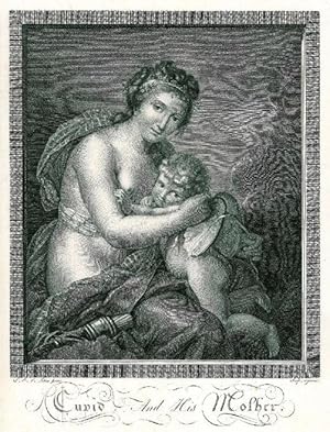 Bild des Verkufers fr Cupid And His Mother". Die sitzende Venus umarmt den Amorknaben und bindet ihm die Flgel zusammen. zum Verkauf von Franziska Bierl Antiquariat