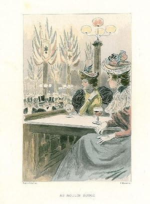 BERUFE. "Au Moulin Rouge". Zwei junge Frauen sitzen bei einen Glas Wein.